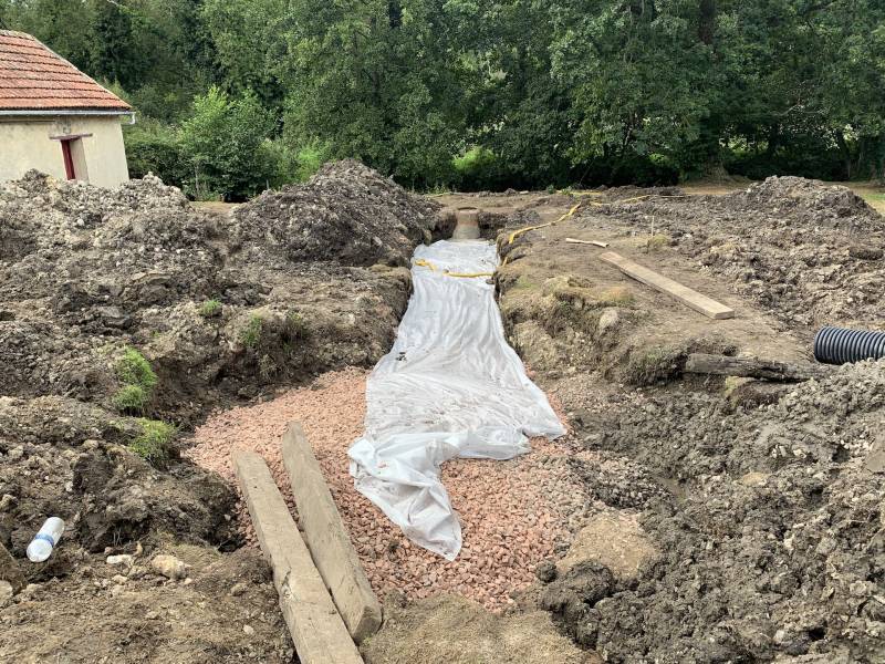 Recherche d’un professionnel du terrassement pour le drainage d’un terrain sur Harfleur proche de Montiviller